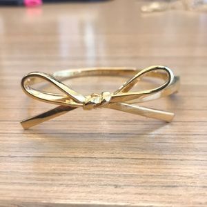 Kate Spade Gold Skinny Mini bow bangle bracelet